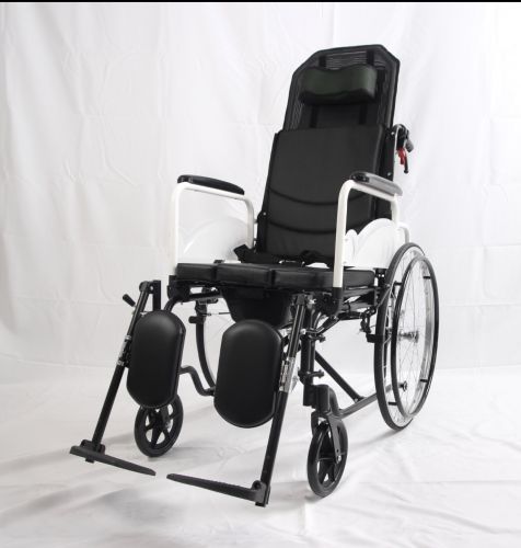 鋁合金高靠背手動坐便輪椅