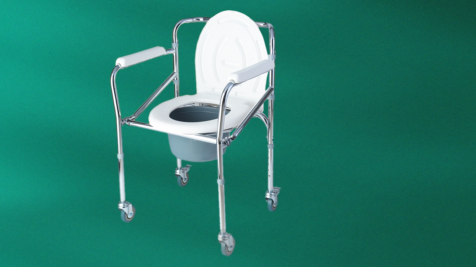 Plated potty chair with wheel