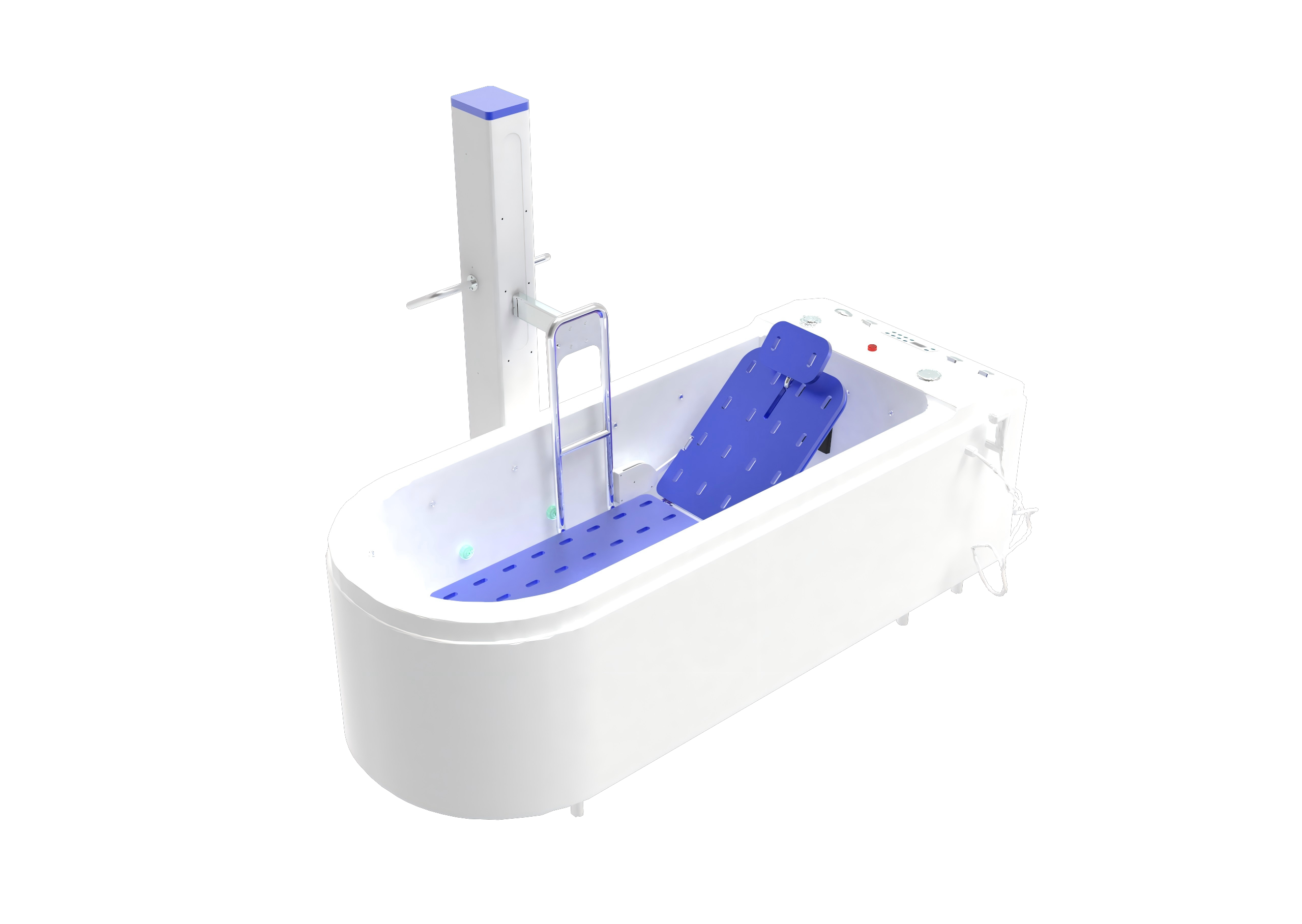 全身渦流氣泡浴槽及移動推車