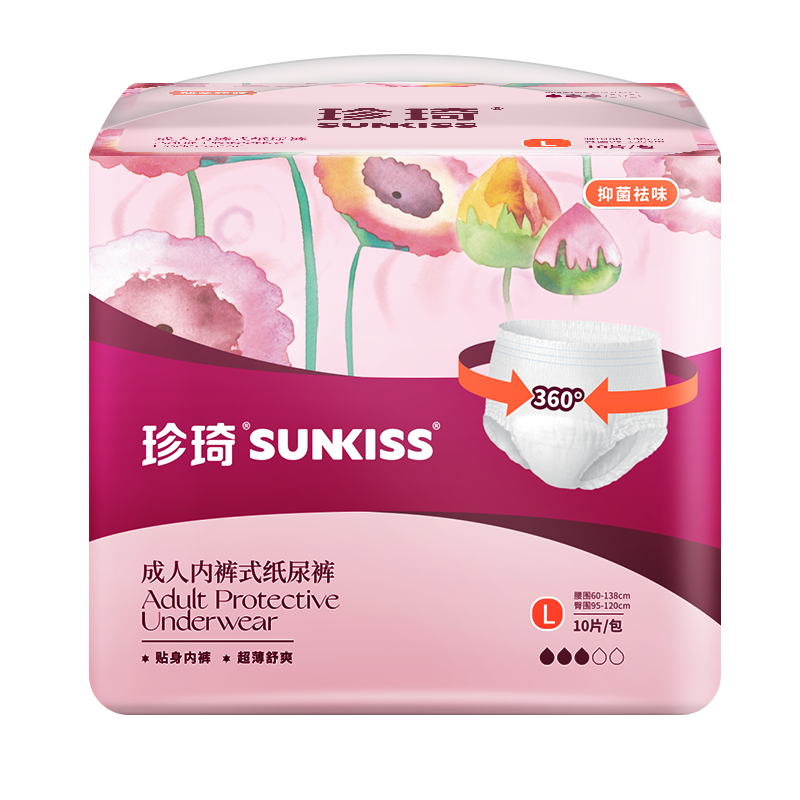 珍琦花樣倍護成人內褲式紙尿褲-
